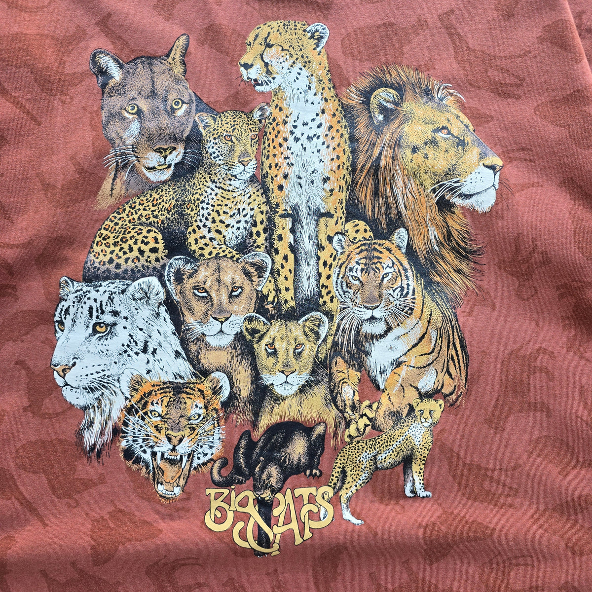 Vintage 90's Big Cats Don't Let Them Die AOP Tee - XL