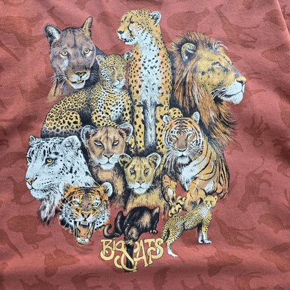Vintage 90's Big Cats Don't Let Them Die AOP Tee - XL