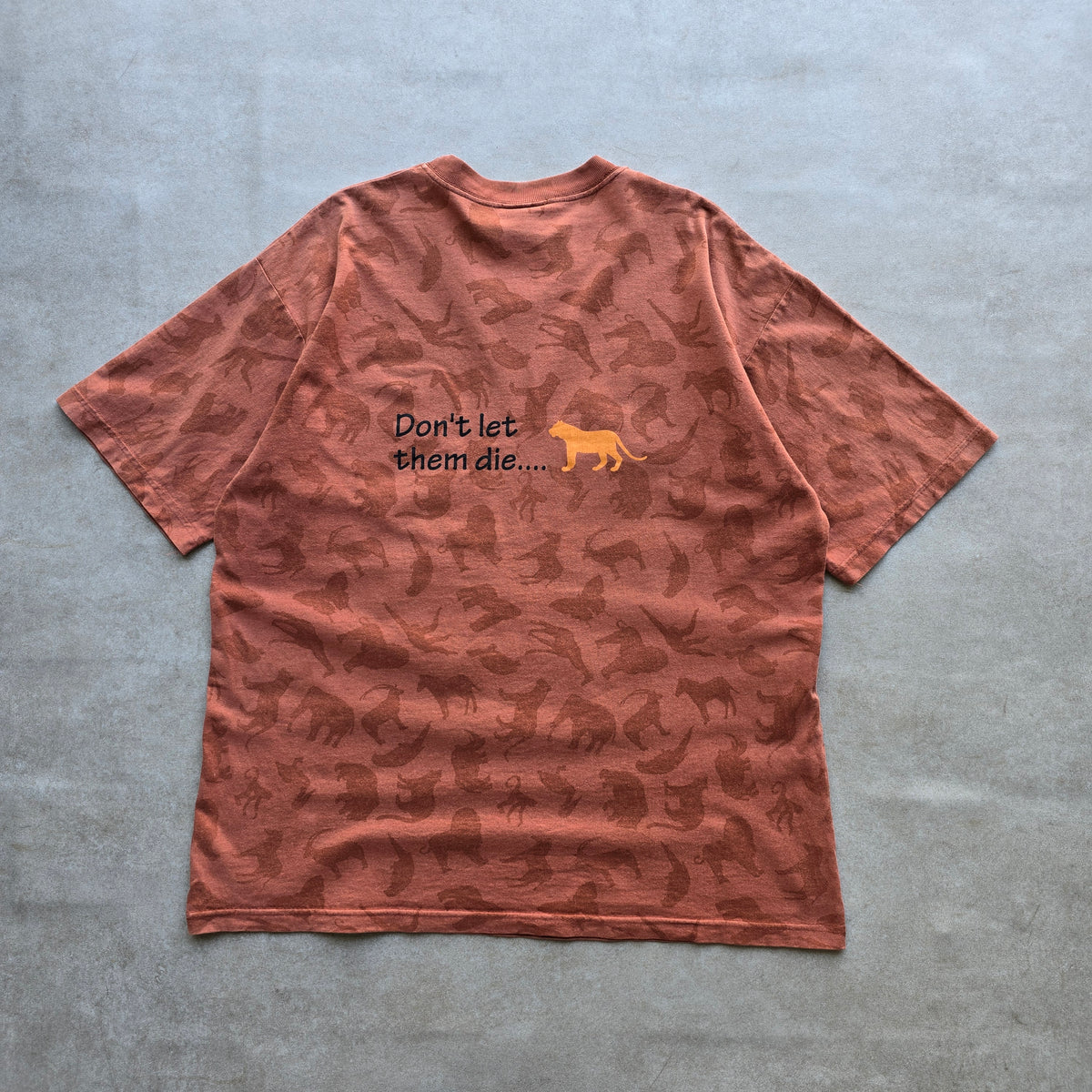 Vintage 90's Big Cats Don't Let Them Die AOP Tee - XL