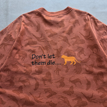 Vintage 90's Big Cats Don't Let Them Die AOP Tee - XL