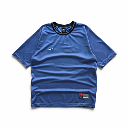 Vintage 90's Nike Mini Swoosh Striped Jersey Tee - L
