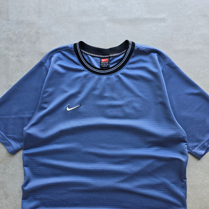 Vintage 90's Nike Mini Swoosh Striped Jersey Tee - L