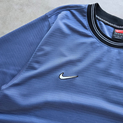 Vintage 90's Nike Mini Swoosh Striped Jersey Tee - L