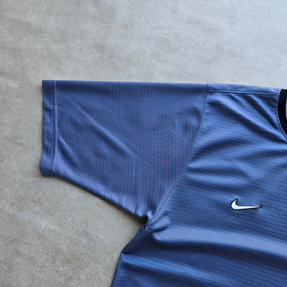 Vintage 90's Nike Mini Swoosh Striped Jersey Tee - L
