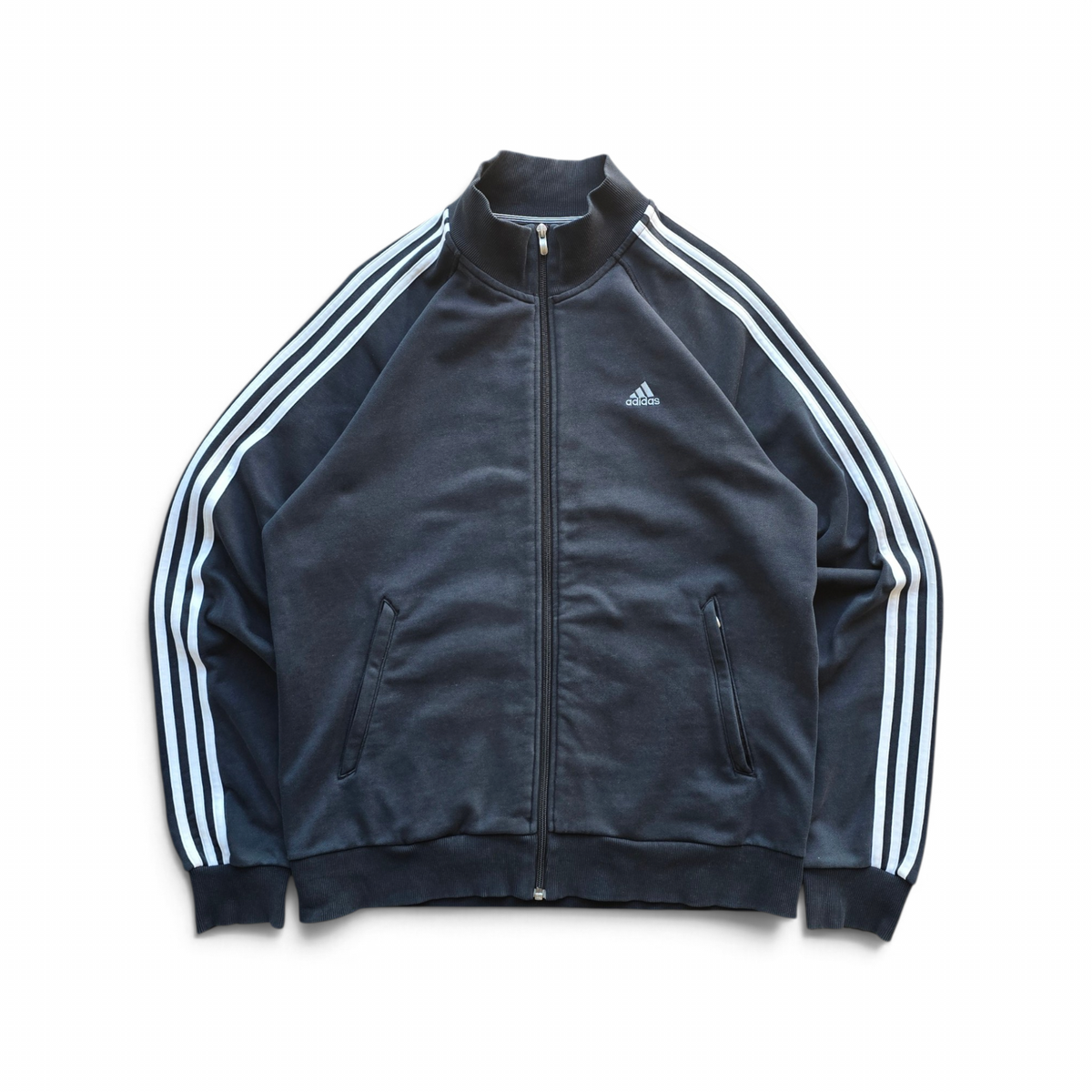 Vintage 2000's Adidas 3 Stripe Full Zip Sweatshirt - L