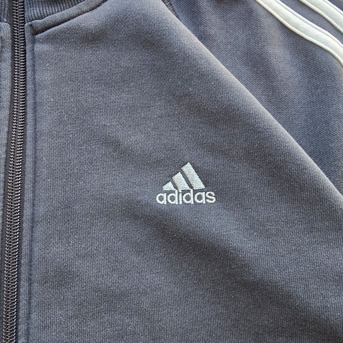 Vintage 2000's Adidas 3 Stripe Full Zip Sweatshirt - L