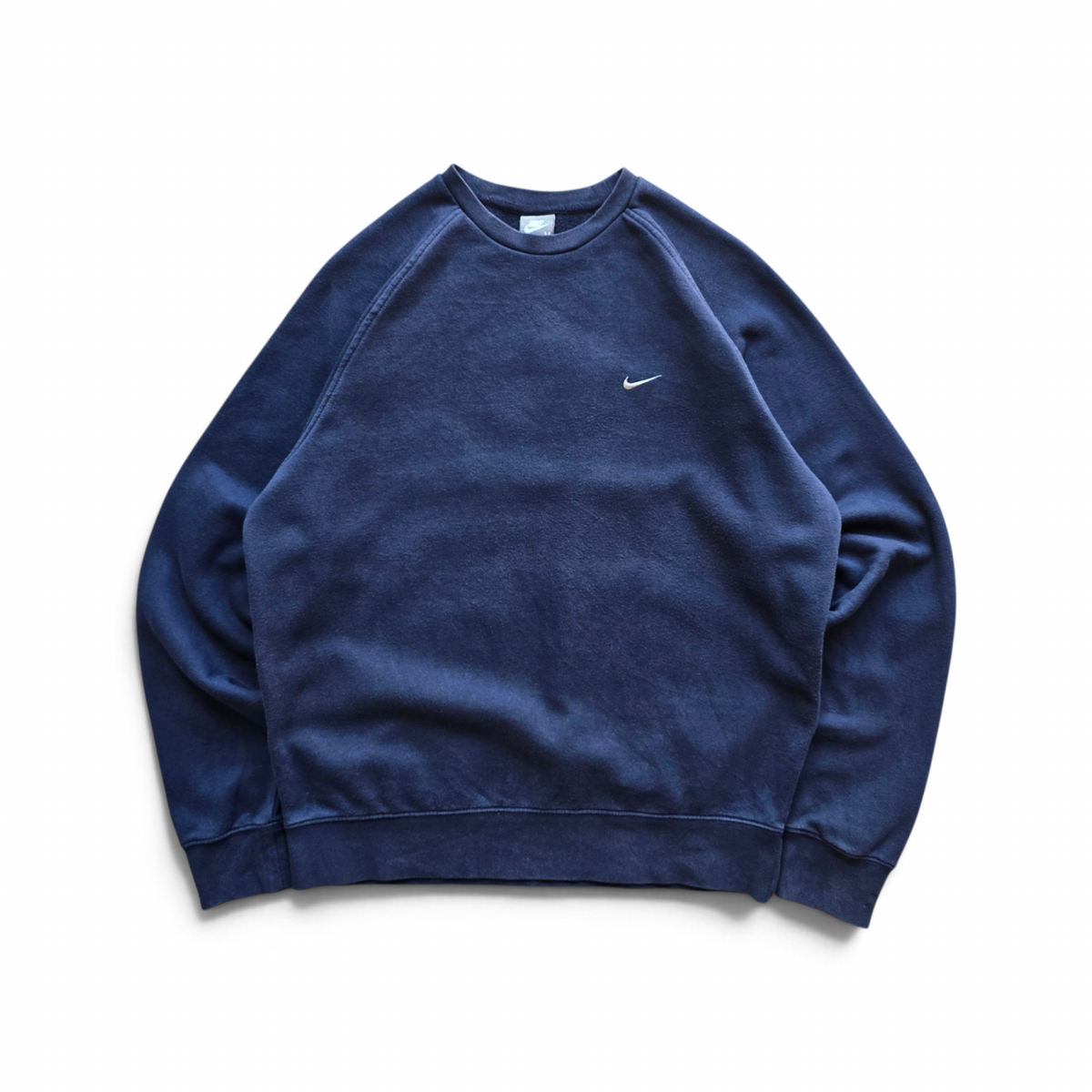 Vintage 2000's Nike Mini Swoosh Navy Blue Sweatshirt - M