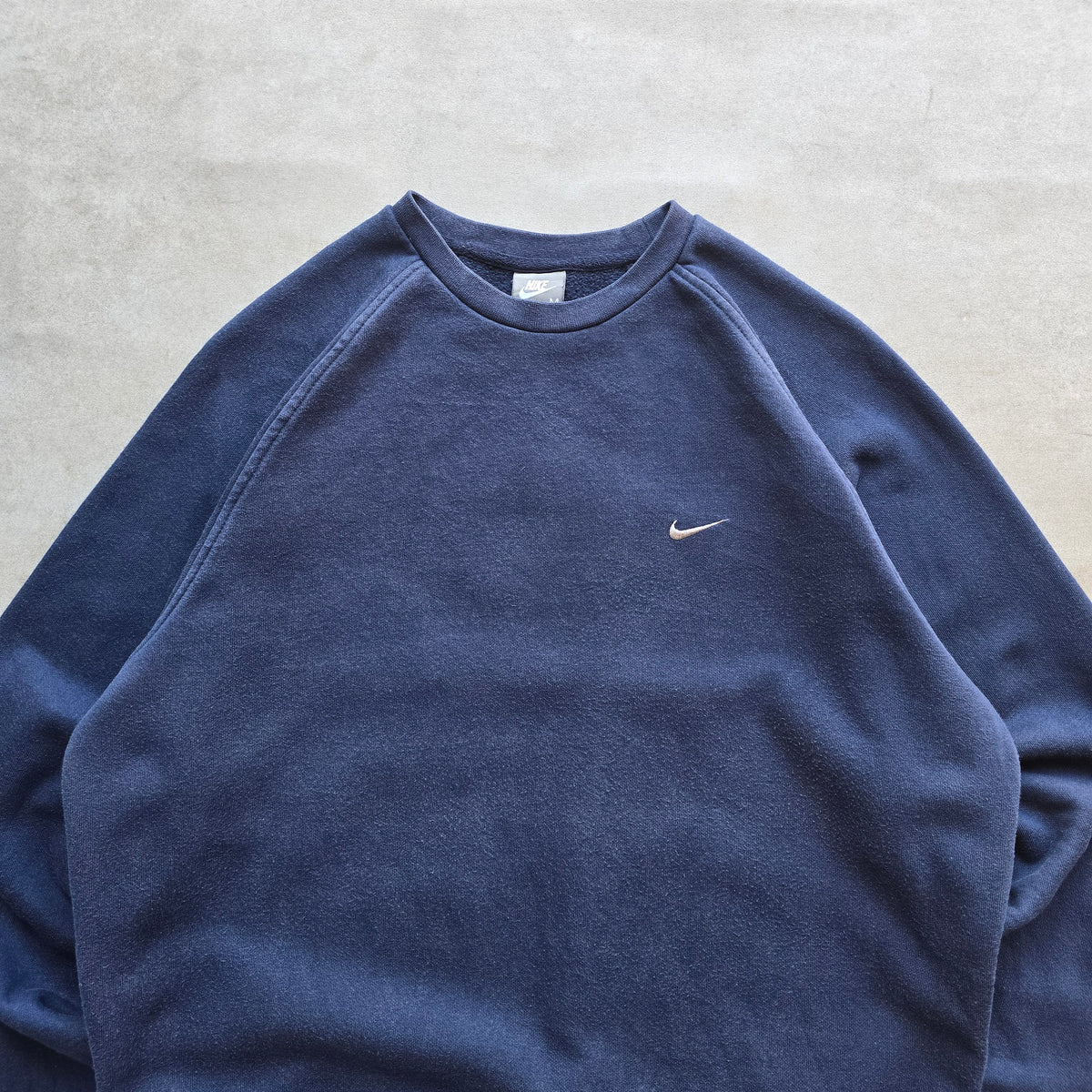 Vintage 2000's Nike Mini Swoosh Navy Blue Sweatshirt - M