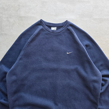 Vintage 2000's Nike Mini Swoosh Navy Blue Sweatshirt - M