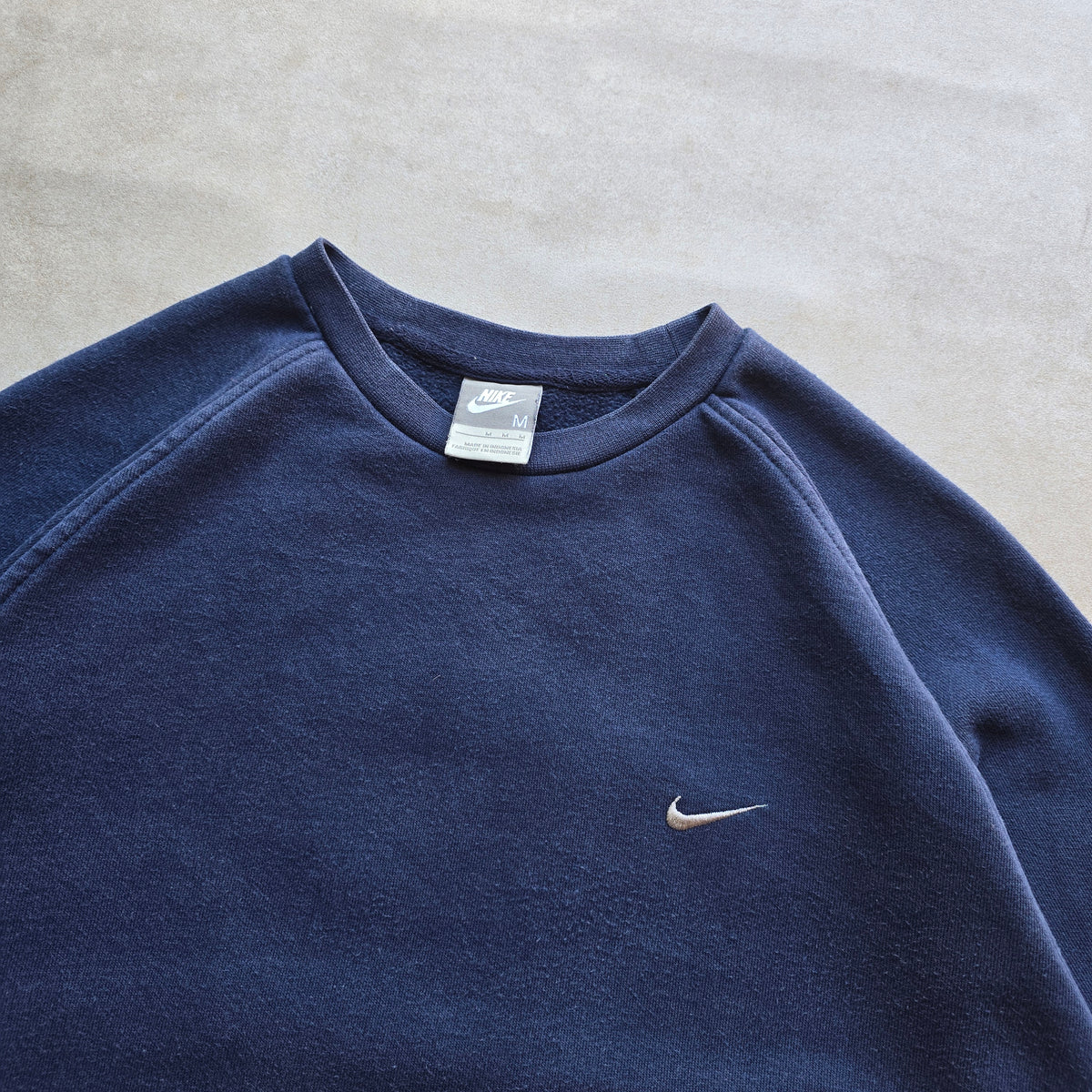 Vintage 2000's Nike Mini Swoosh Navy Blue Sweatshirt - M