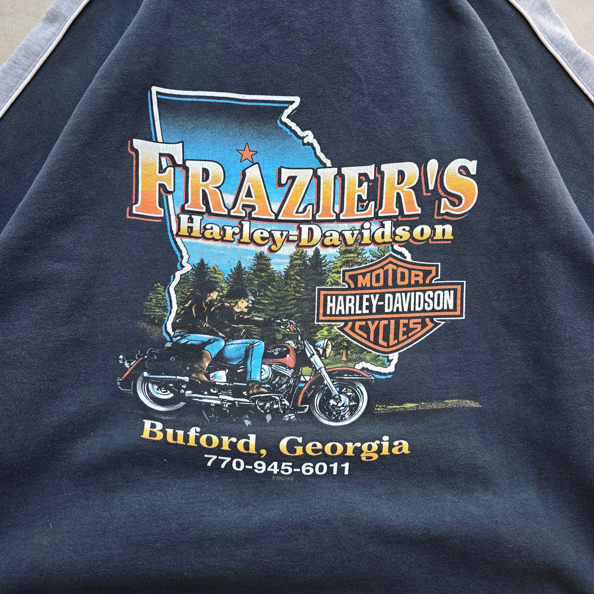 Vintage 2002 Harley Davidson Frazier's Buford Georgia Hoodie - XL