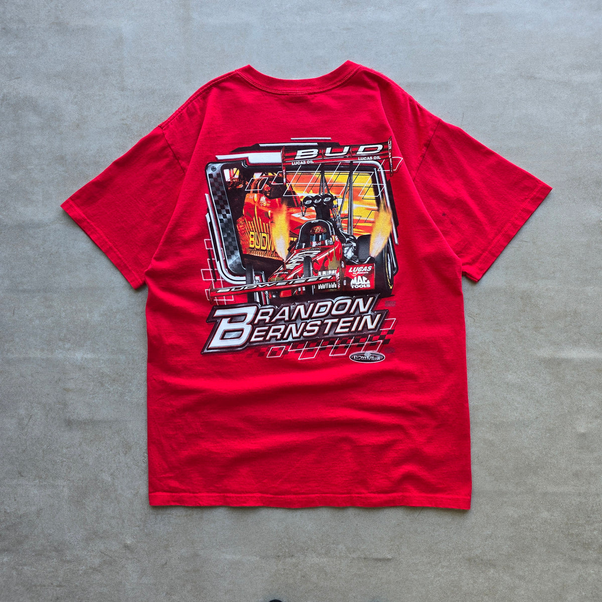 Vintage Brandon Bernstein Powerade Drag Racing Series Signed Tee - L