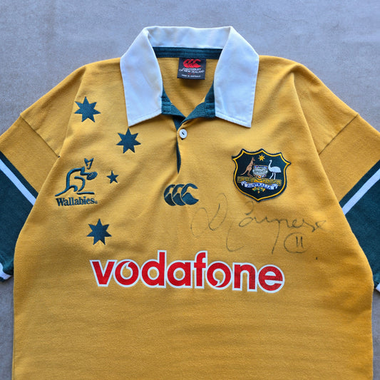 Vintage Canterbury Australia Wallabies David Campese Signed Rugby Jersey - L