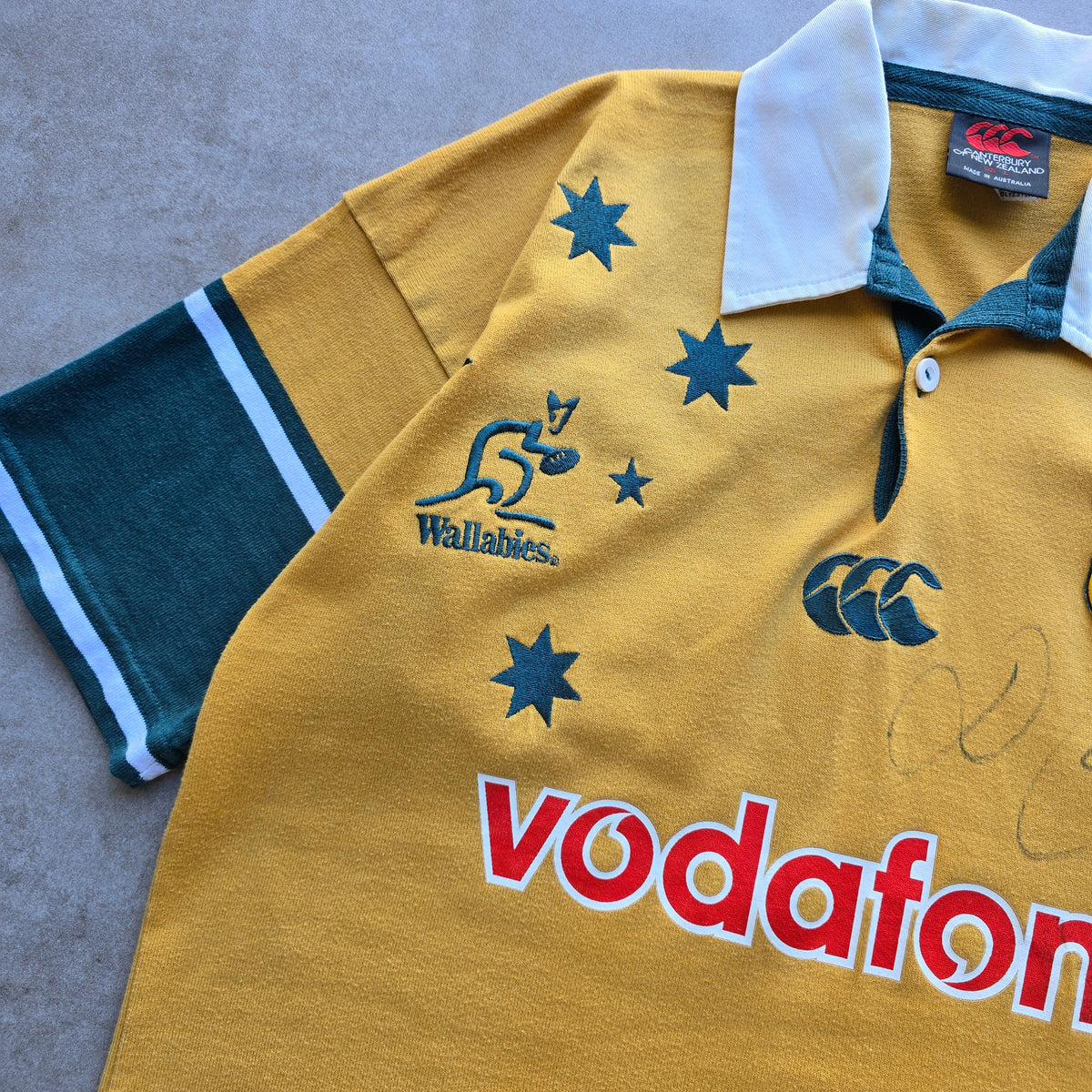 Vintage Canterbury Australia Wallabies David Campese Signed Rugby Jersey - L