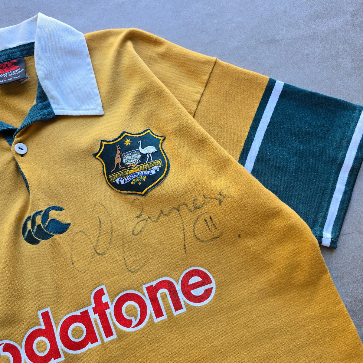 Vintage Canterbury Australia Wallabies David Campese Signed Rugby Jersey - L