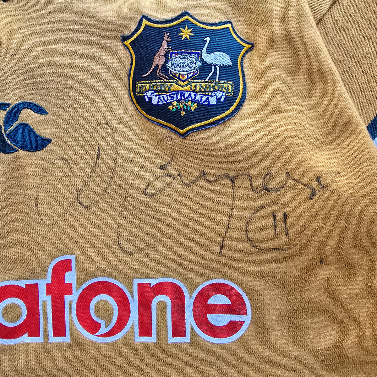 Vintage Canterbury Australia Wallabies David Campese Signed Rugby Jersey - L