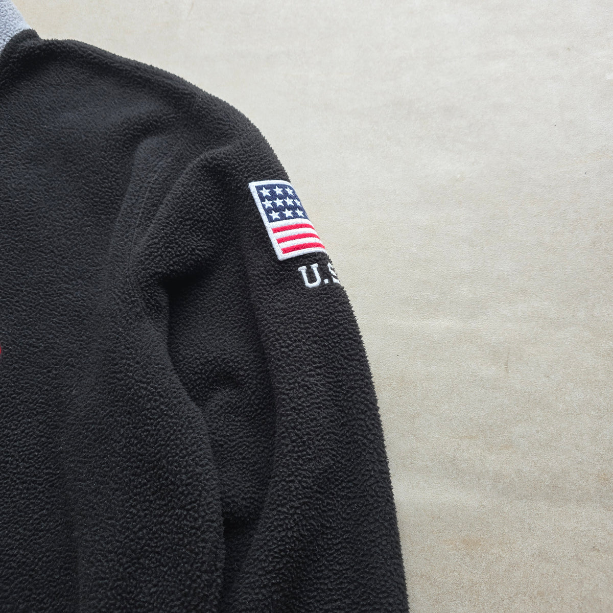 Ralph Lauren 1/4 Zip Polo Spellout Fleece Sweatshirt - XL