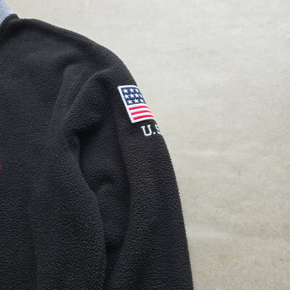 Ralph Lauren 1/4 Zip Polo Spellout Fleece Sweatshirt - XL