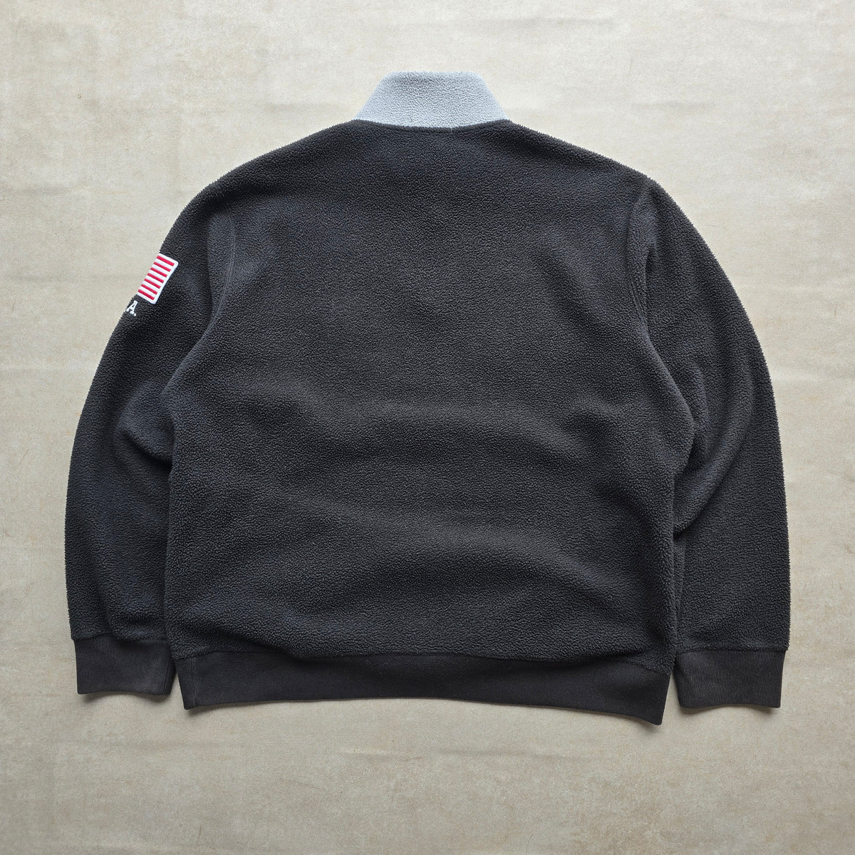 Ralph Lauren 1/4 Zip Polo Spellout Fleece Sweatshirt - XL