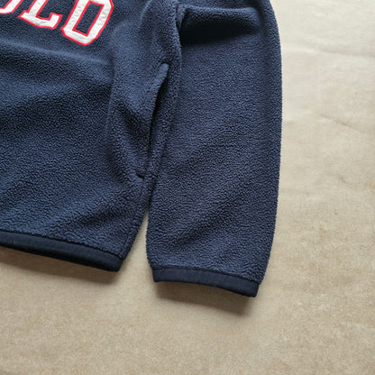 Ralph Lauren 1/4 Zip Polo Spellout Fleece Sweatshirt - M
