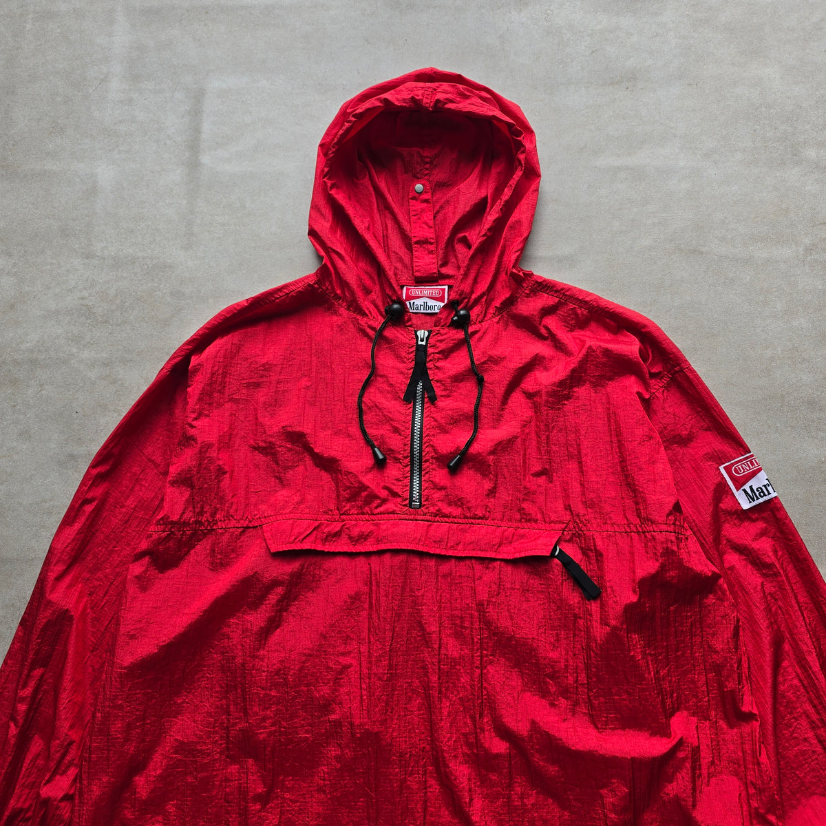 Vintage 90's Marlboro 1/4 Zip Packable Windbreaker Jacket - L