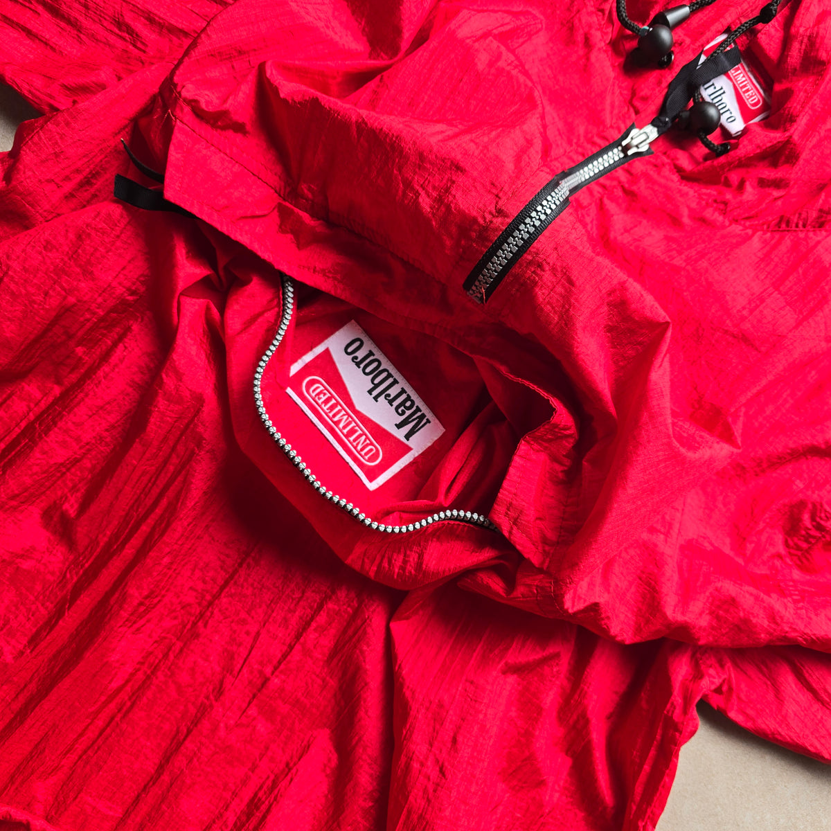 Vintage 90's Marlboro 1/4 Zip Packable Windbreaker Jacket - L
