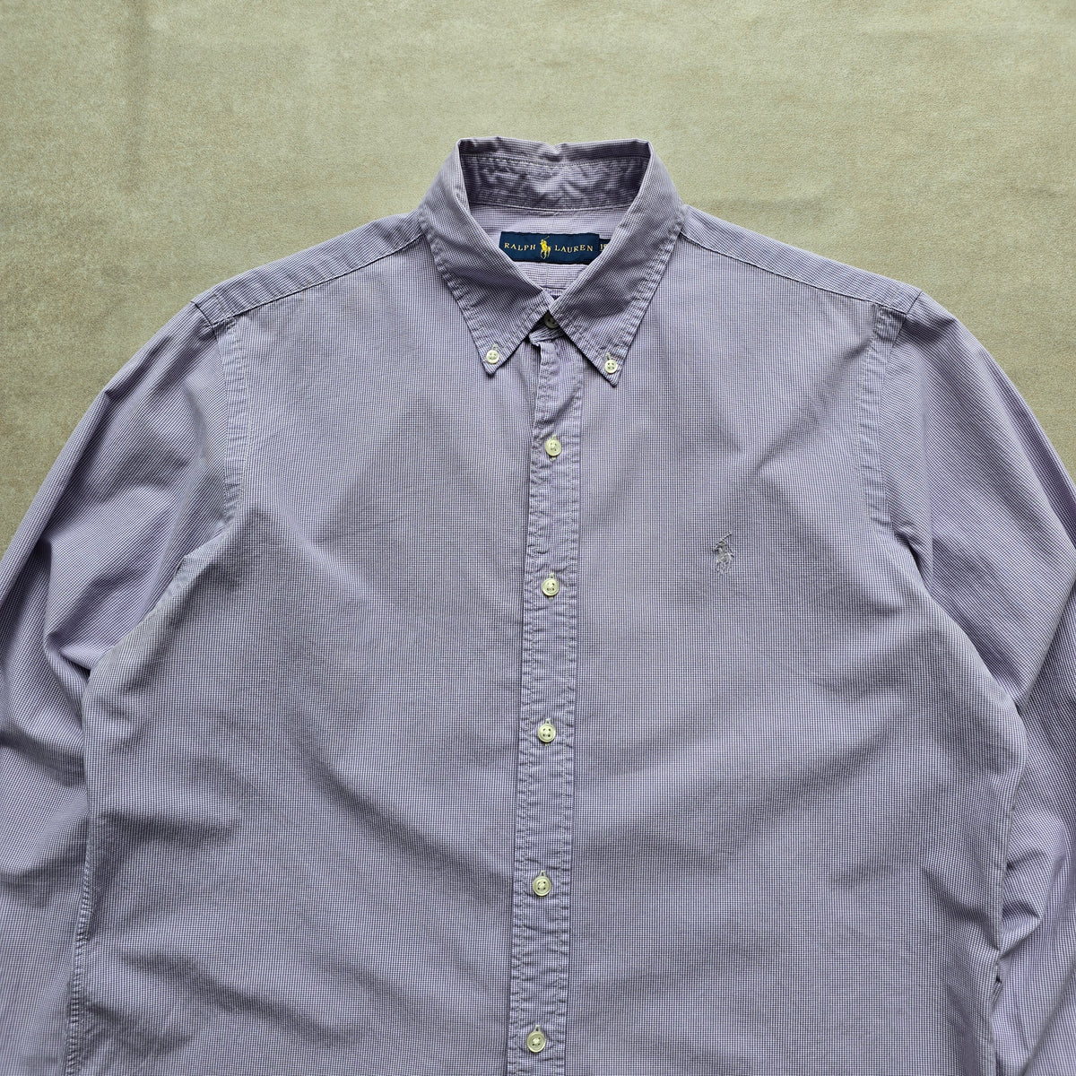 Ralph Lauren Purple Check Long Sleeve Button Up Shirt - M