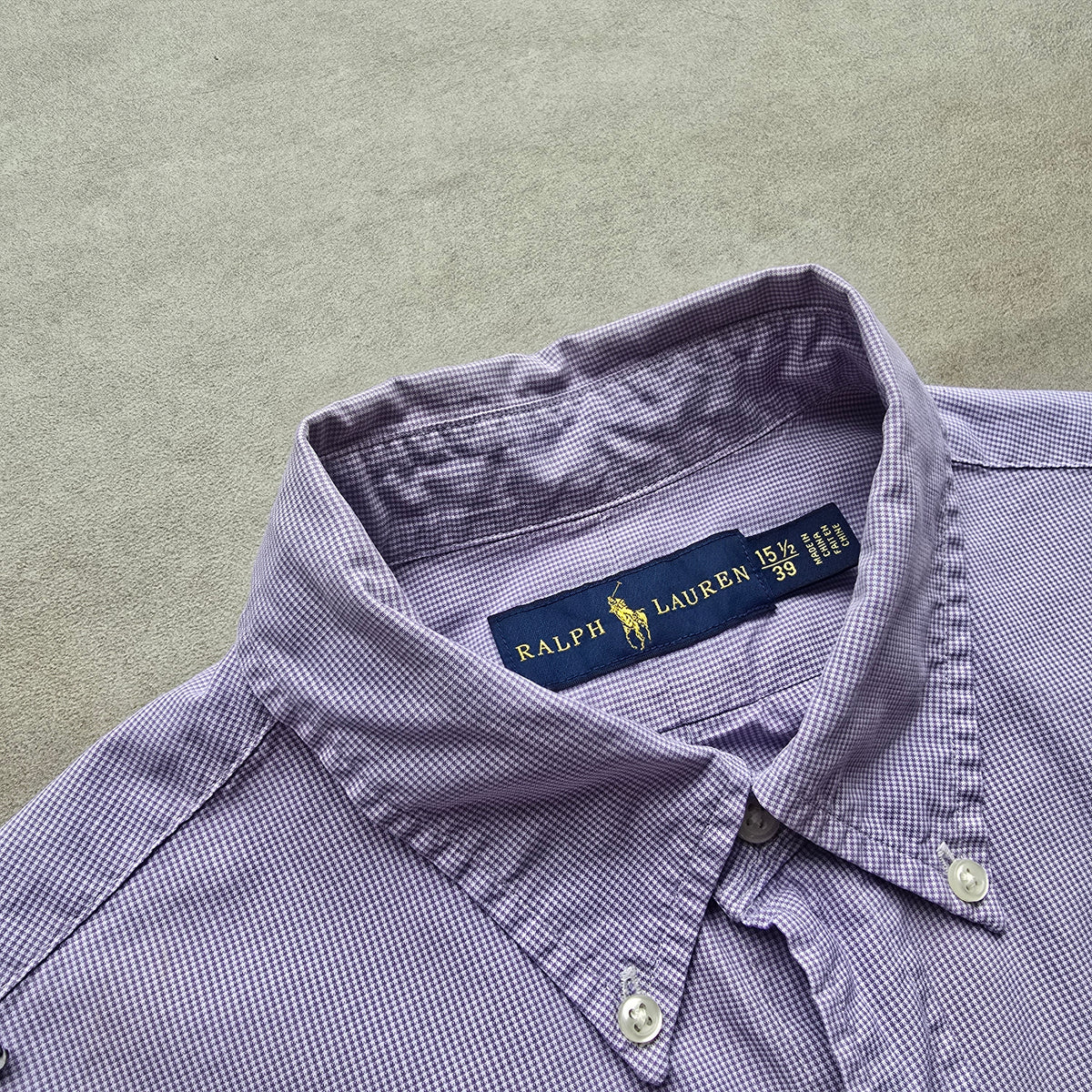 Ralph Lauren Purple Check Long Sleeve Button Up Shirt - M