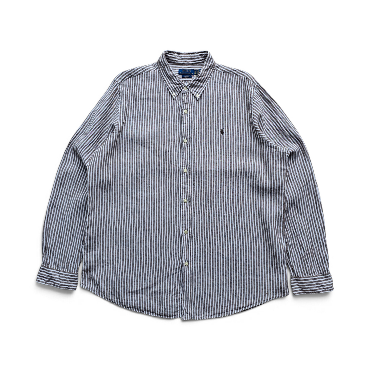 Ralph Lauren Striped Linen Long Sleeve Button Up Shirt - XXL