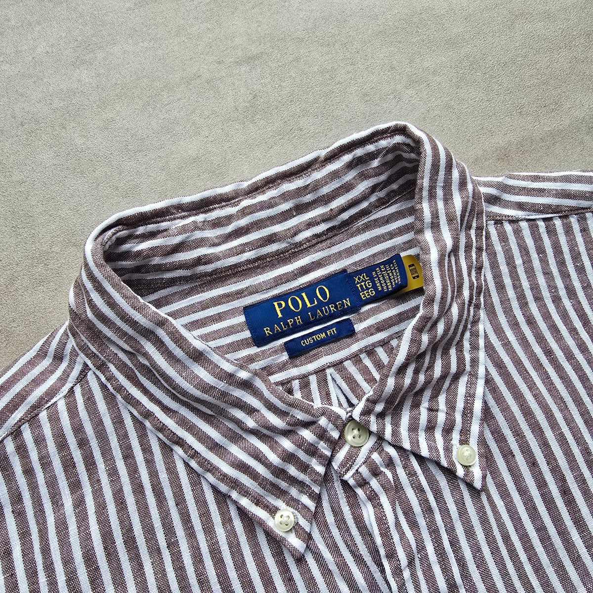 Ralph Lauren Striped Linen Long Sleeve Button Up Shirt - XXL