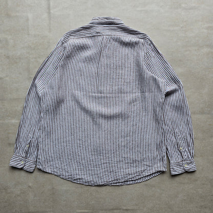 Ralph Lauren Striped Linen Long Sleeve Button Up Shirt - XXL