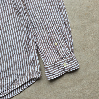 Ralph Lauren Striped Linen Long Sleeve Button Up Shirt - XXL