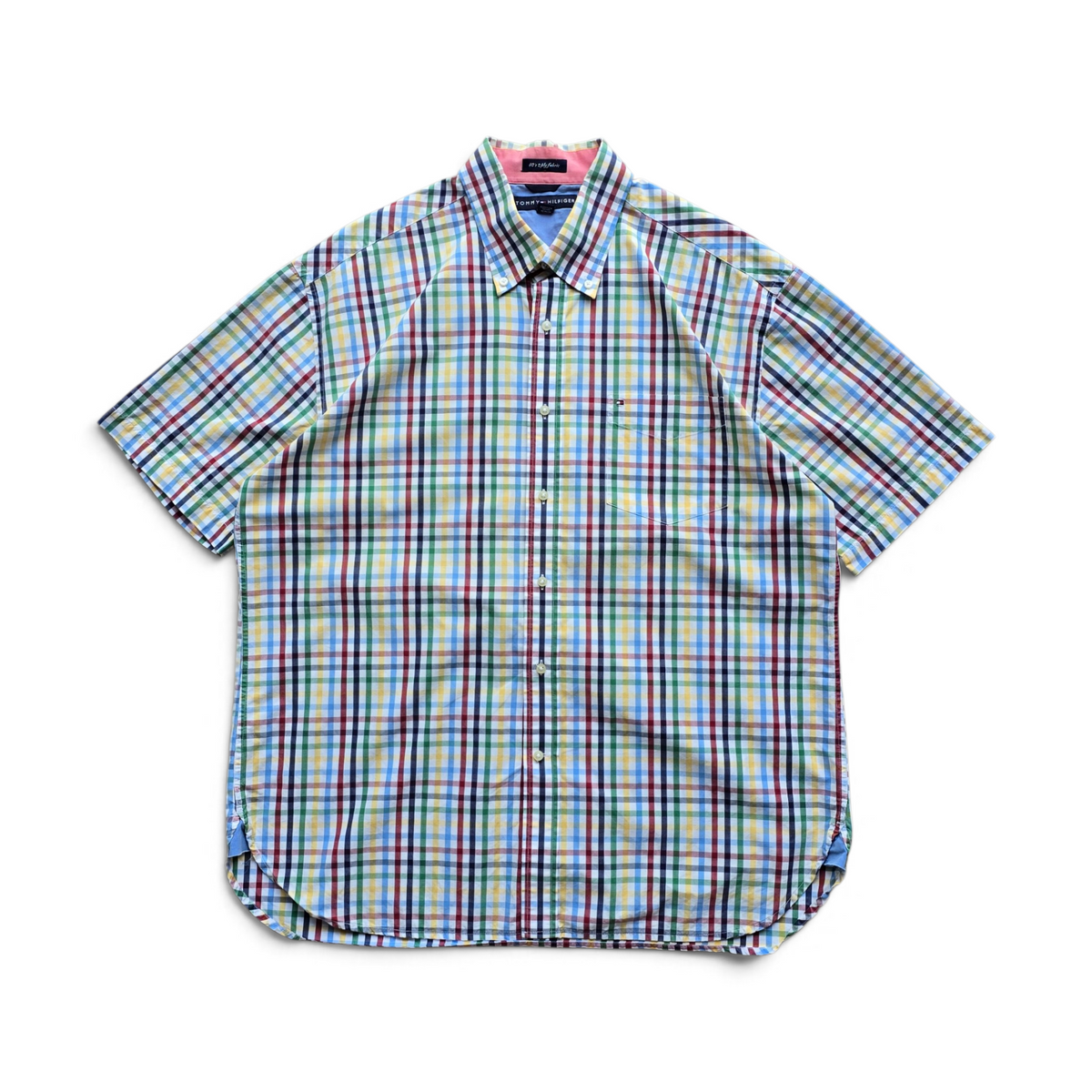 Vintage 2000's Tommy Hilfiger Plaid Short Sleeve Button Up Shirt - XL