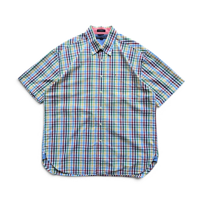 Vintage 2000's Tommy Hilfiger Plaid Short Sleeve Button Up Shirt - XL