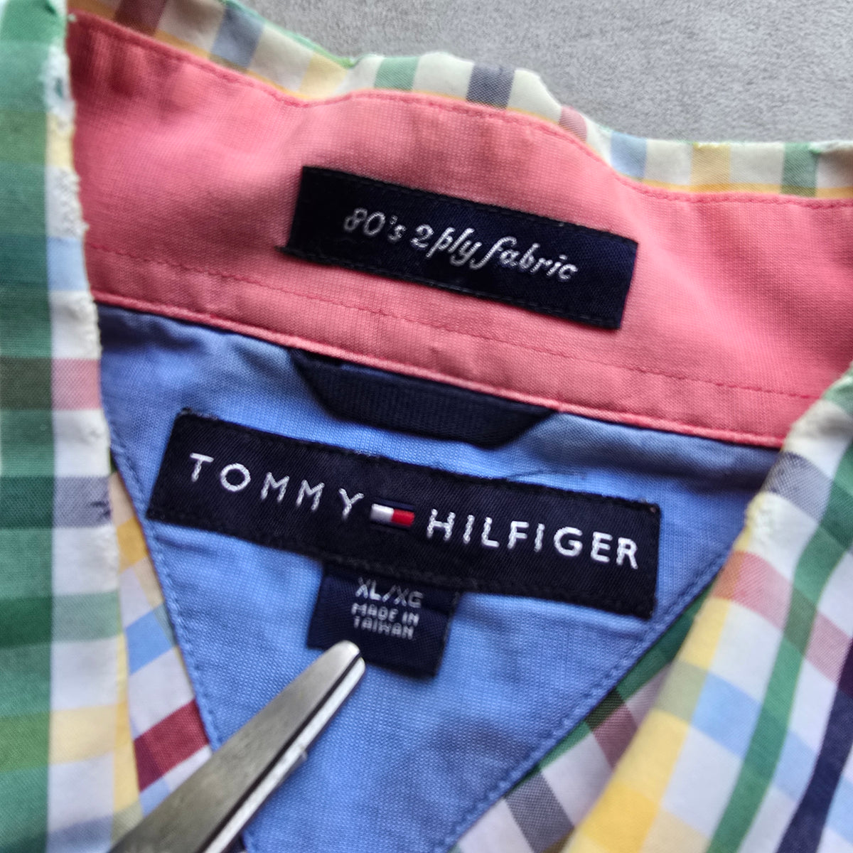 Vintage 2000's Tommy Hilfiger Plaid Short Sleeve Button Up Shirt - XL