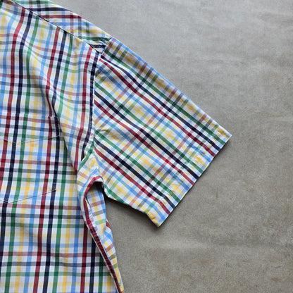 Vintage 2000's Tommy Hilfiger Plaid Short Sleeve Button Up Shirt - XL