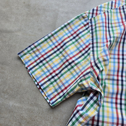 Vintage 2000's Tommy Hilfiger Plaid Short Sleeve Button Up Shirt - XL