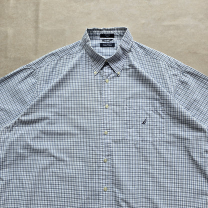 Vintage 2000's Nautica Check Short Sleeve Button Up Shirt - XXL