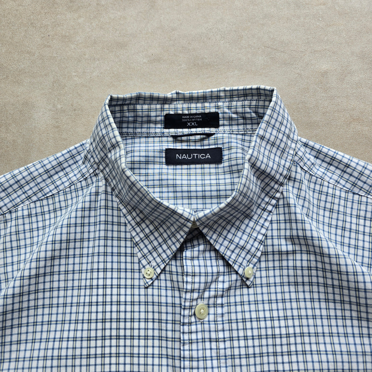 Vintage 2000's Nautica Check Short Sleeve Button Up Shirt - XXL