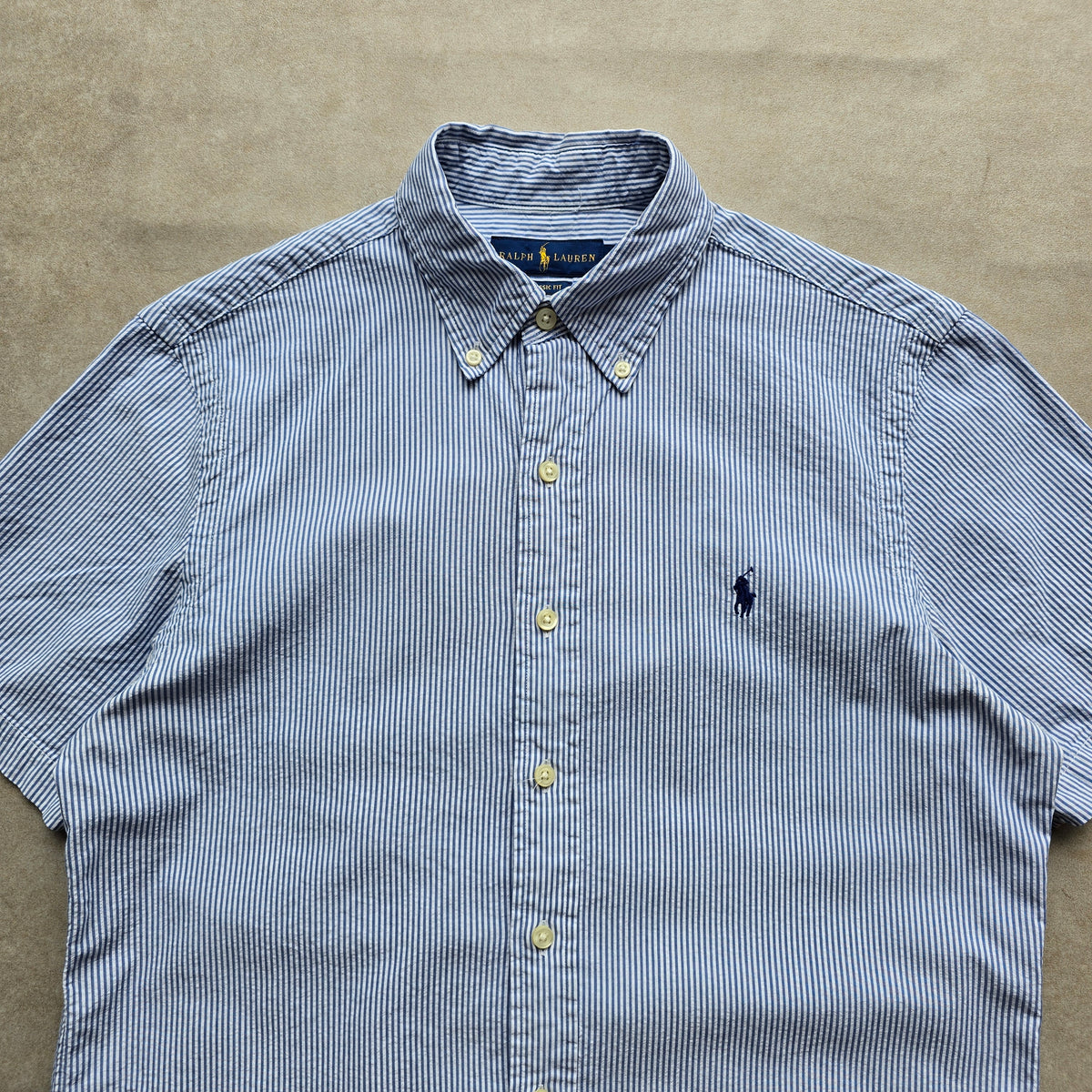 Ralph Lauren Striped Short Sleeve Button Up Shirt - S