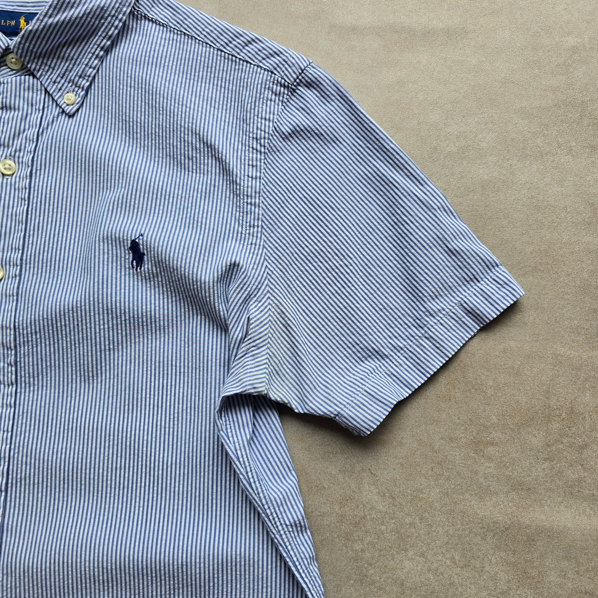 Ralph Lauren Striped Short Sleeve Button Up Shirt - S