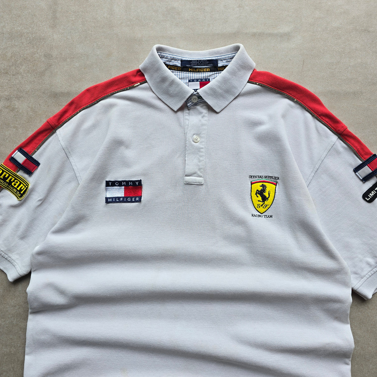 RARE Vintage 90's Tommy Hilfiger Ferrari Racing Polo Shirt - L