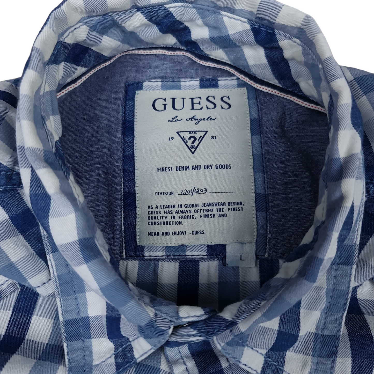 Guess Long Sleeve Button Up Shirt -  M