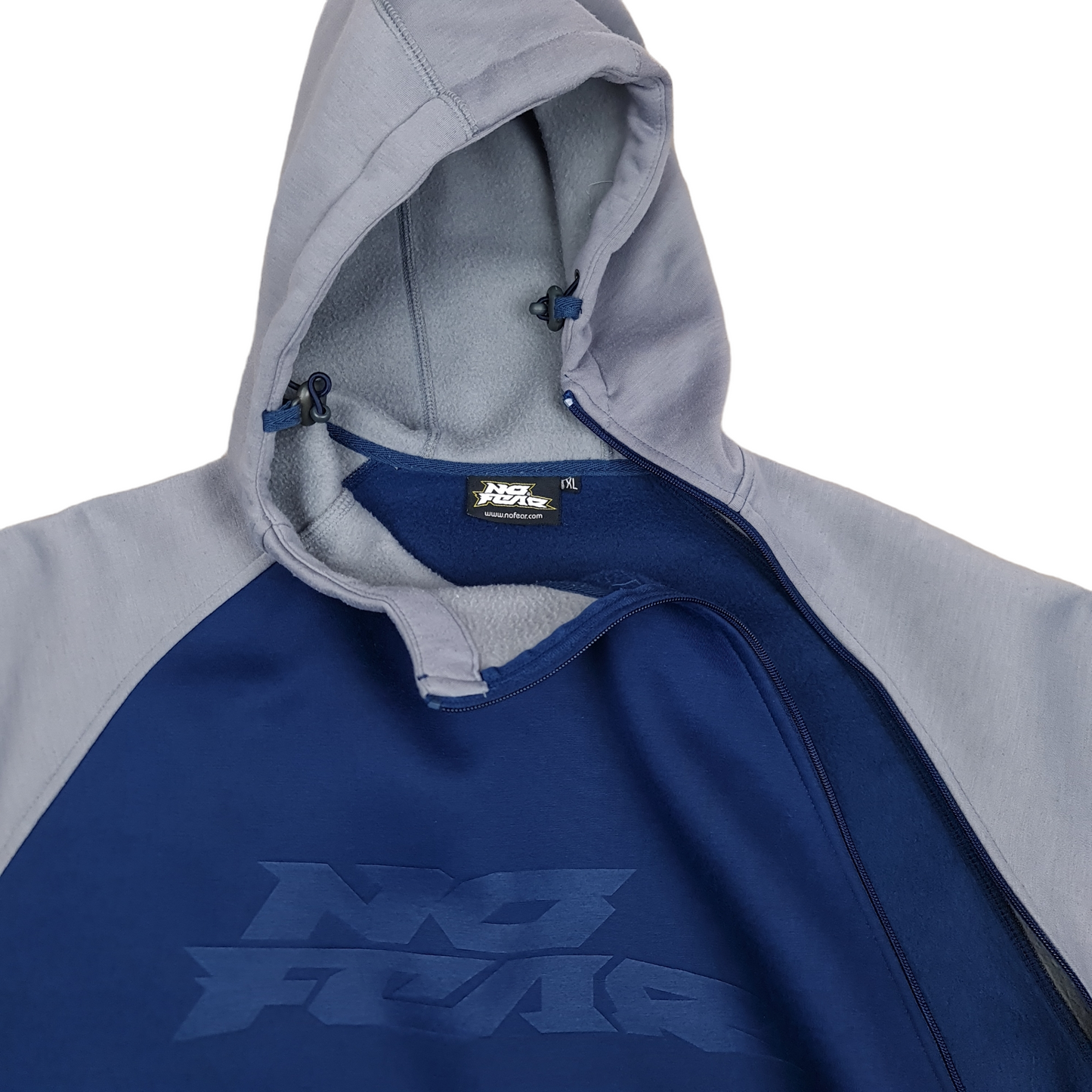 Y2K No Fear Side Zip Hoodie - L