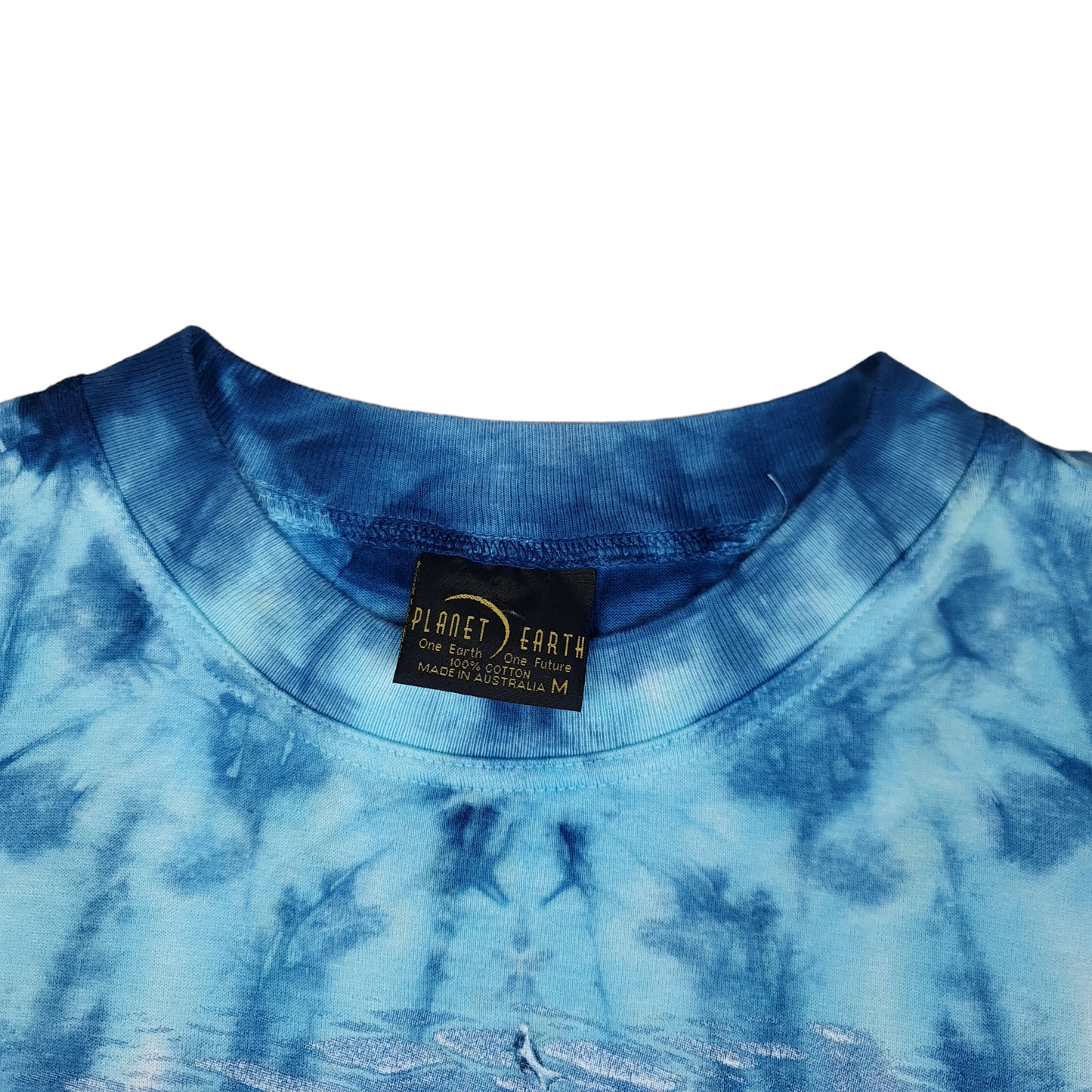 Vintage Planet Earth Great White Sharks Tie Dye Tee - L