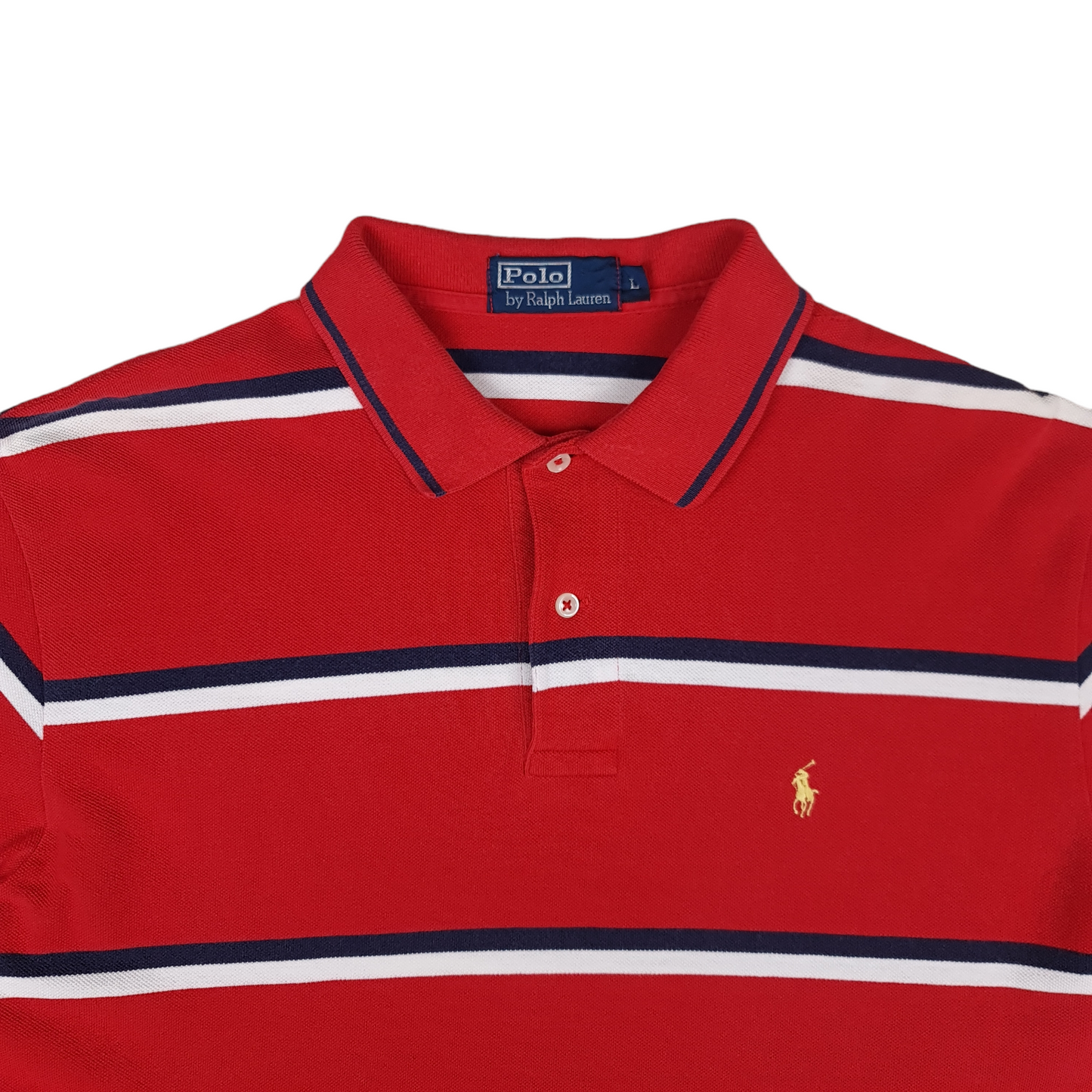 Vintage Ralph Lauren Striped Polo Shirt - L