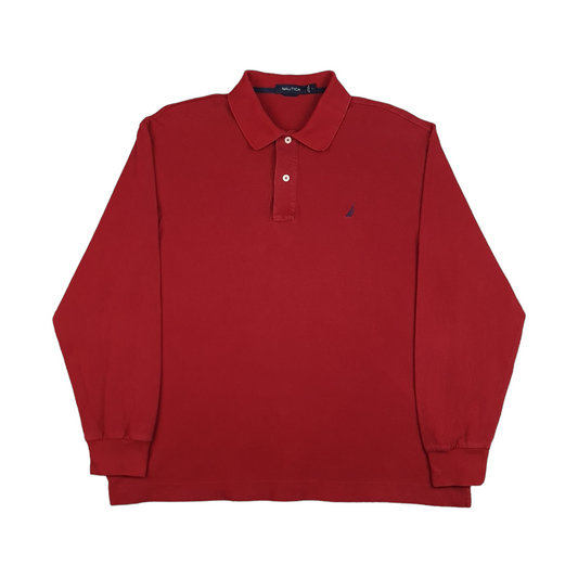 Nautica Long Sleeve Polo Shirt - L