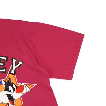 Vintage Looney Tunes Movie World Mock Neck Tee - M