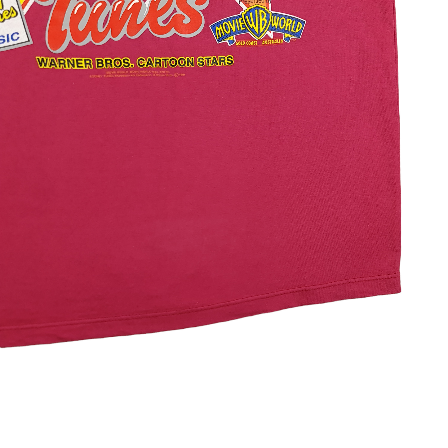 Vintage Looney Tunes Movie World Mock Neck Tee - M