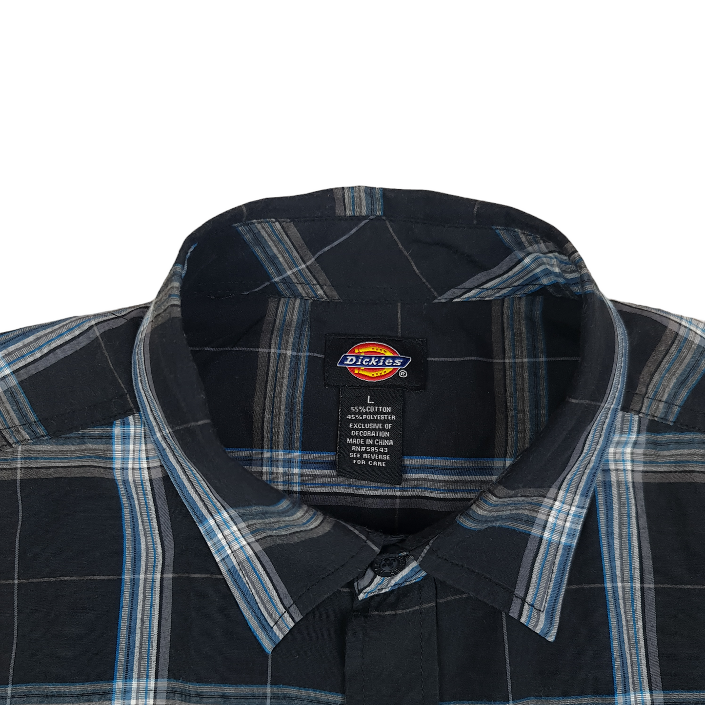 Y2K Dickies Short Sleeve Button Up Shirt - L